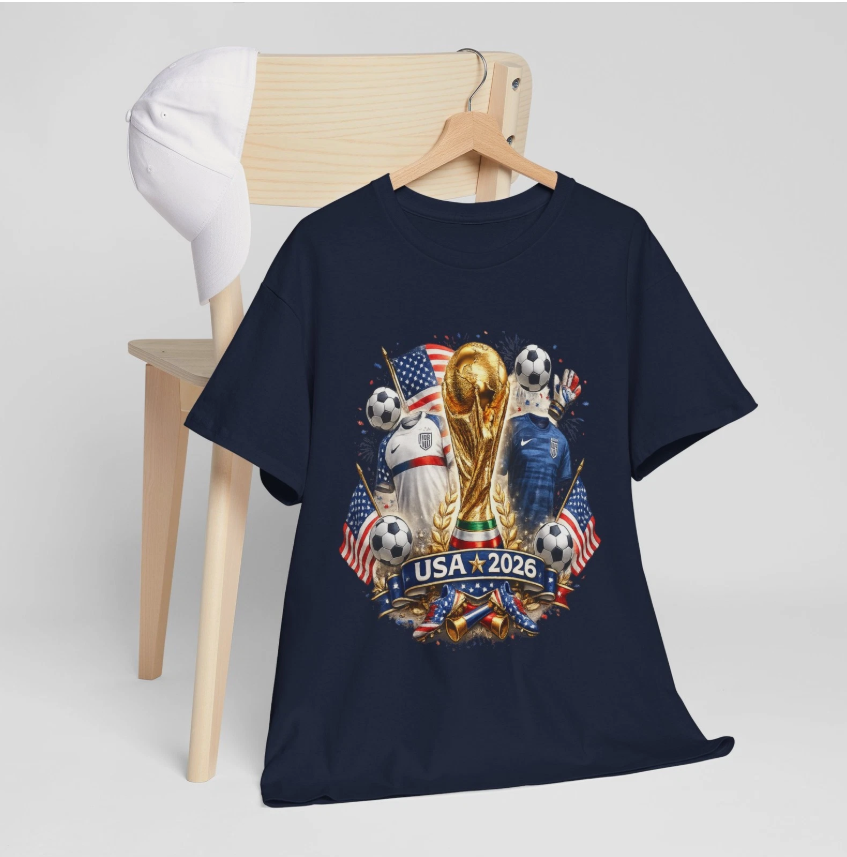 USA Soccer Shirt 2026 World Cup Fan Tee American Flag Football supporters USA