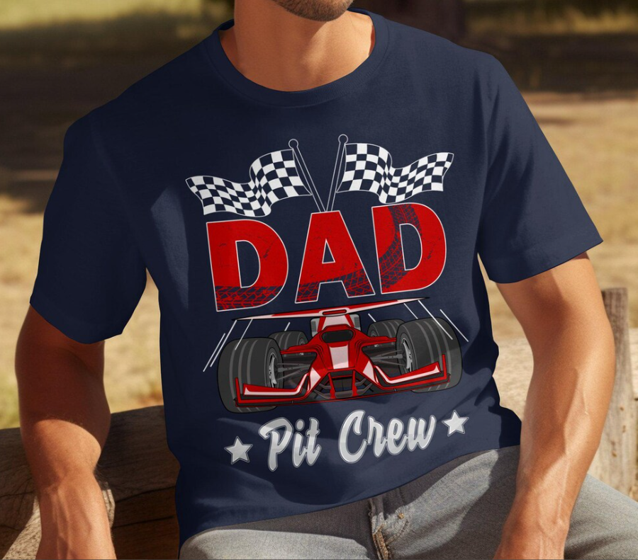Pit Crew Dad T-Shirt | Funny Father’s Day Racing Graphic Tee for Men