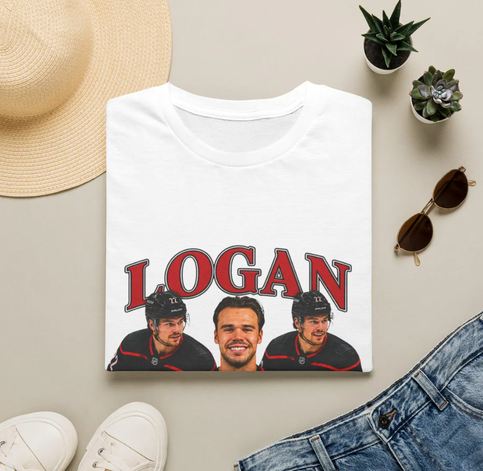 Logan Stankoven T-Shirt Celebrity Hockey Portrait Tee, Carolina Hurricanes Stanley cup shirt
