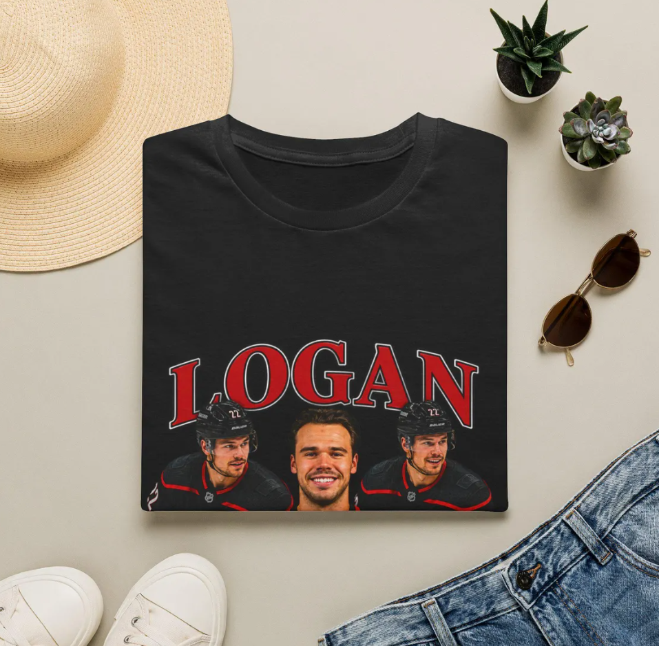 Logan Stankoven T-Shirt Celebrity Hockey Portrait Tee, Carolina Hurricanes Stanley cup shirt