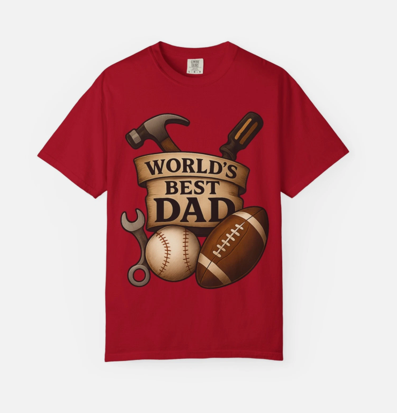World's Best Dad tools and sports T-Shirt Father's Day tee