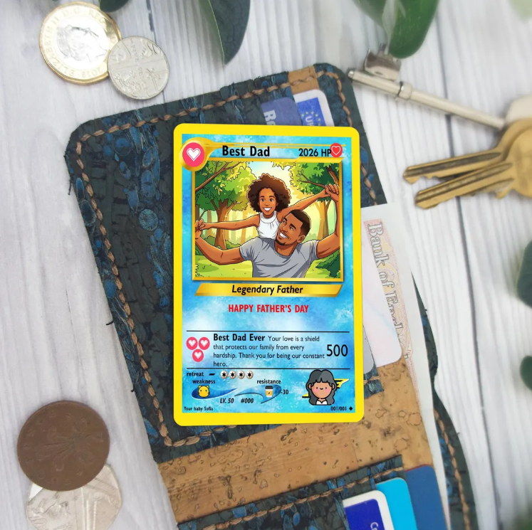 Custom Anime Trainer Card, Personalized Photo Trading Card, Father's Day Gift