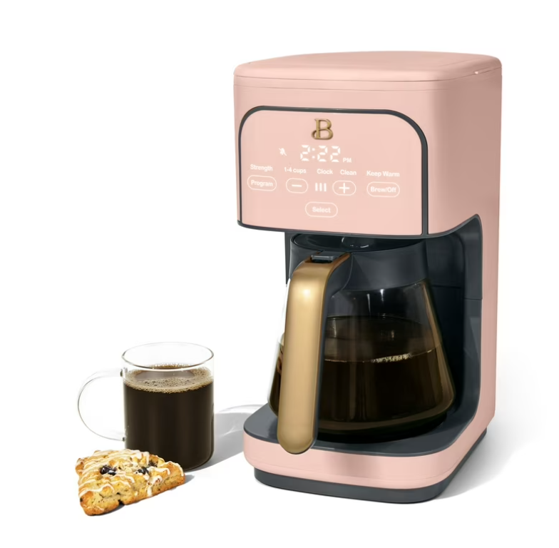 Beautiful 12 cup Programmable Coffee Maker, Rose by Drew Barrymore