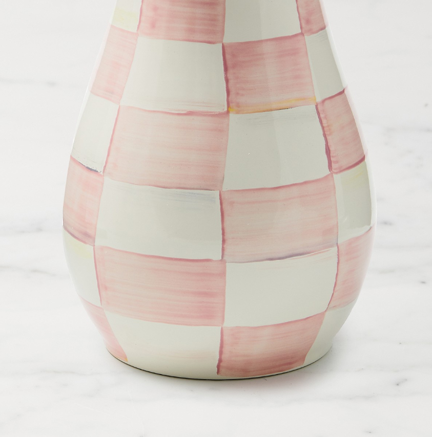 MacKenzie-Childs Rosy Check Tall Vase