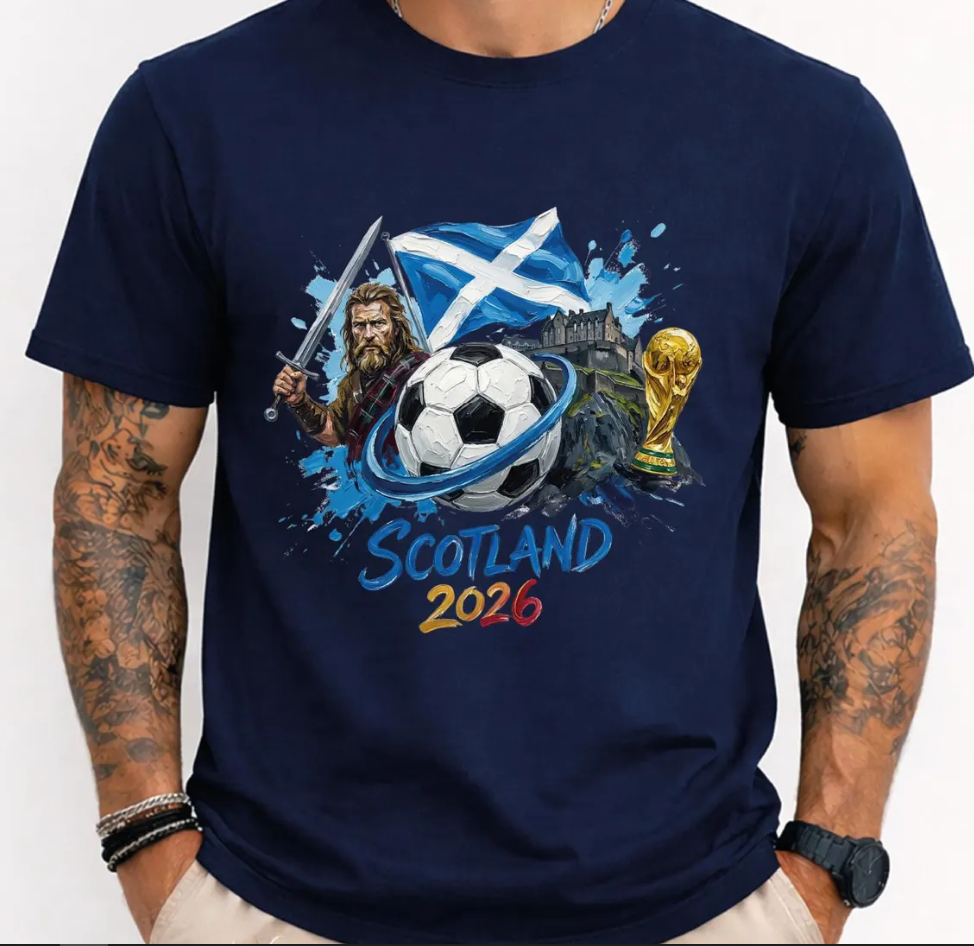 Scotland Football Shirt Brave Warrior Soccer Tee 2026 Scottish Flag Graphic T Shirt Cool Fan Gift Streetwear Style Unisex