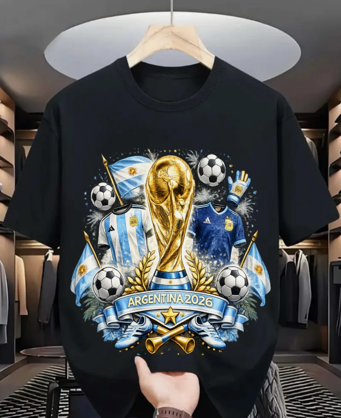2026 World Cup Fan Tee American Flag Football T-Shirt Argentina football team