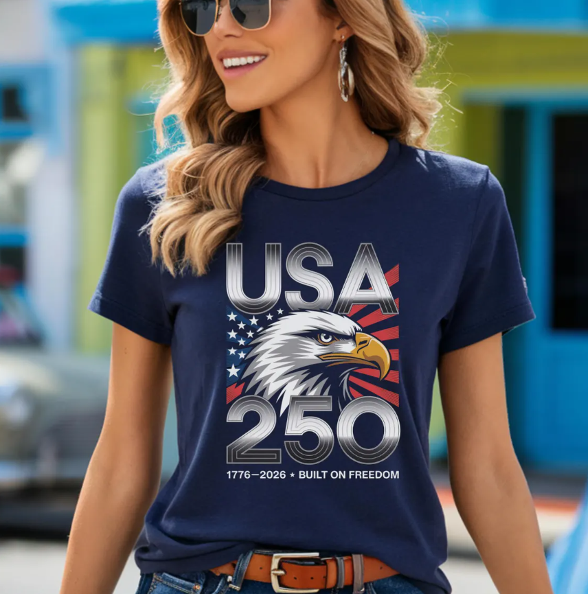 USA 250 Shirt: Patriotic Eagle, American Semiquincentennial Tee