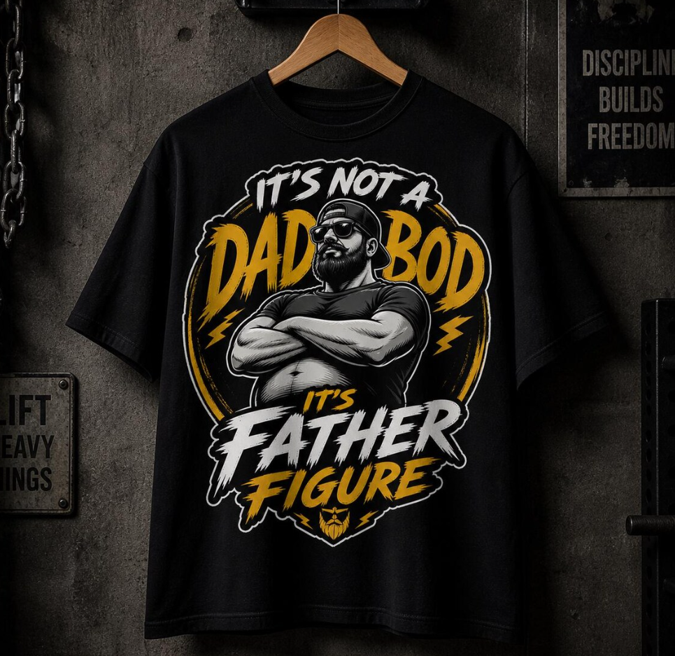 Father Figure Dad Bod Funny T-Shirt – Humorous Father’s Day Gift Tee for Dad