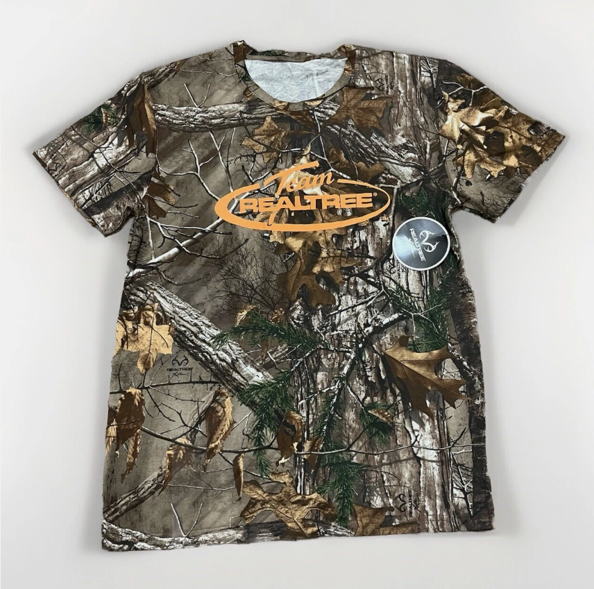 Team Realtree Camo Shirt Mens Adult Large Hunting Fishing Short Sleeve