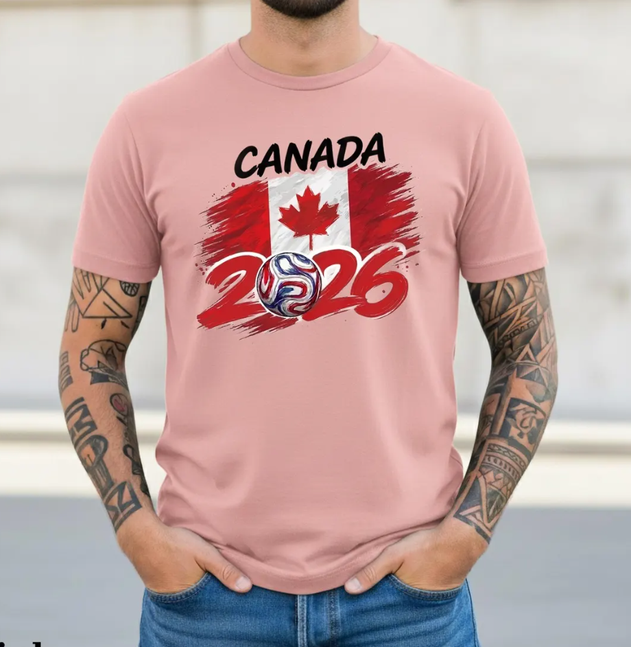 Canada 2026 Soccer T-Shirt, Canadian Flag Football Fan Tee, Global Soccer 2026 Souvenir Shirt, Canada National Team Fan Gift, Futbol Canada