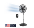 Lasko Cyclone Max 18" Oscillating Pedestal Fan with Remote, Adjustable Height and 4 Speeds for Whole Room Cooling, Black, S18605
