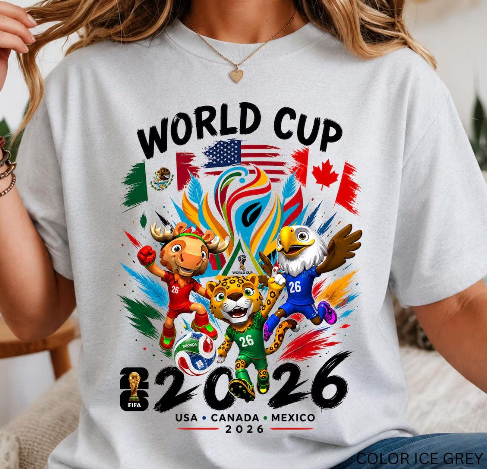 World Cup 2026 Shirt, USA Canada Mexico Soccer Tee, Football Fan T-Shirt, Gift for Soccer Lovers, Unisex Graphic Tee