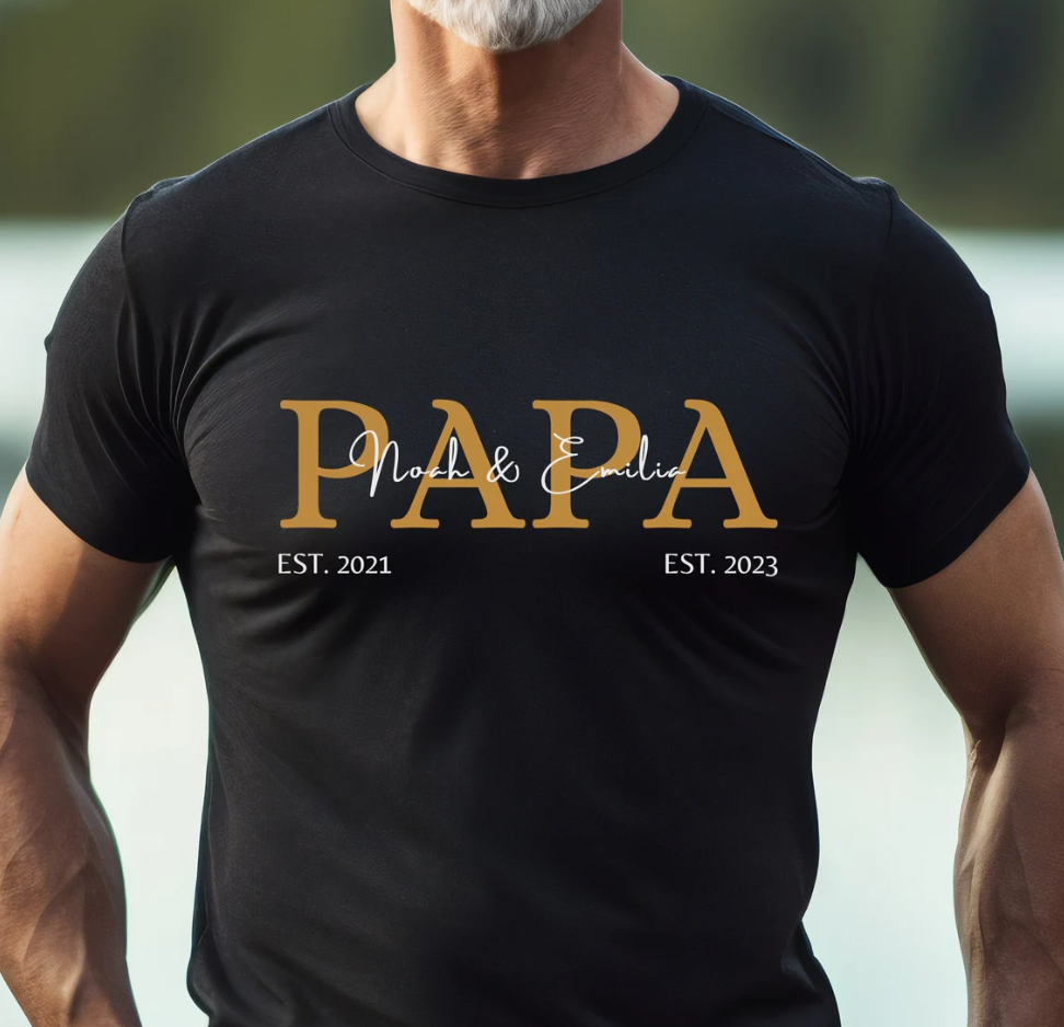 Dad T-Shirt personalized with name Gift birth Father's Day birthday