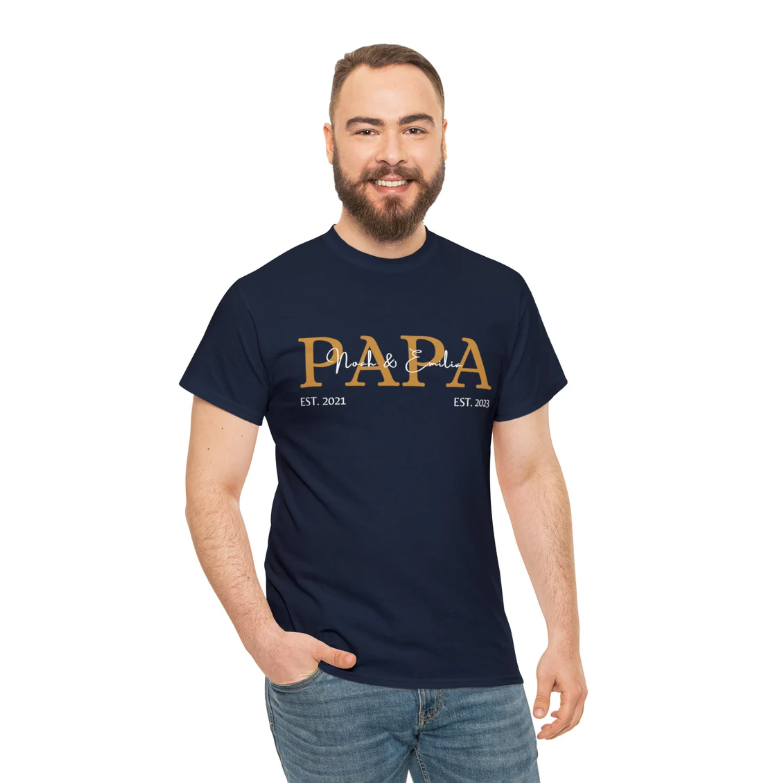 Dad T-Shirt personalized with name Gift birth Father's Day birthday