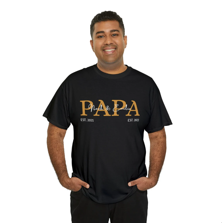 Dad T-Shirt personalized with name Gift birth Father's Day birthday