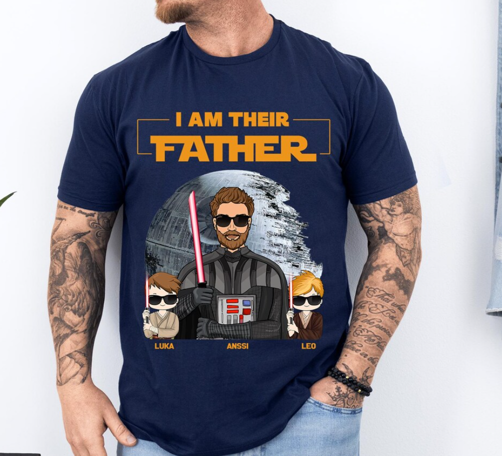 I Am Their Father - Personalized Shirt Gift For Dad, Custom Star Wars Characters Dad Kids Shirt, I'm Their Father Shirt, Father's Day Gift