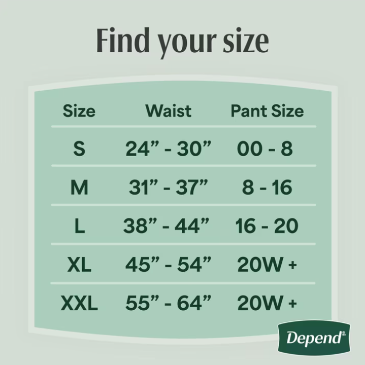 Depend Fresh Protection Incontinence Underwear for Women, Adult Diapers, S, 32 Count