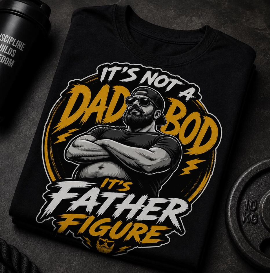 Father Figure Dad Bod Funny T-Shirt – Humorous Father’s Day Gift Tee for Dad