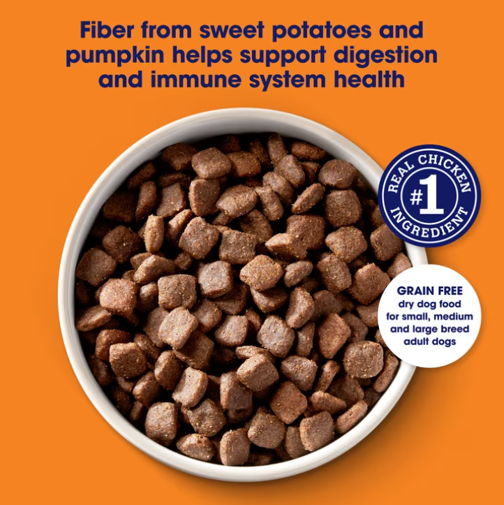 Nature's Recipe Grain Free Chicken, Sweet Potato & Pumpkin Dry Dog Food, 12 lb Bag