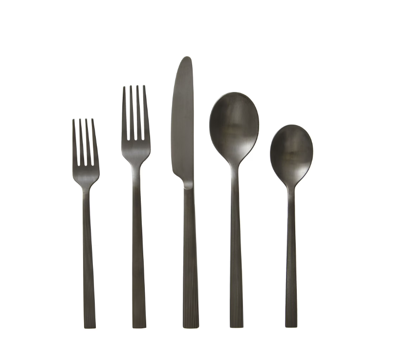 Better Homes & Gardens 20-Piece Black Stainless Steel Flatware Set (Service for 4)