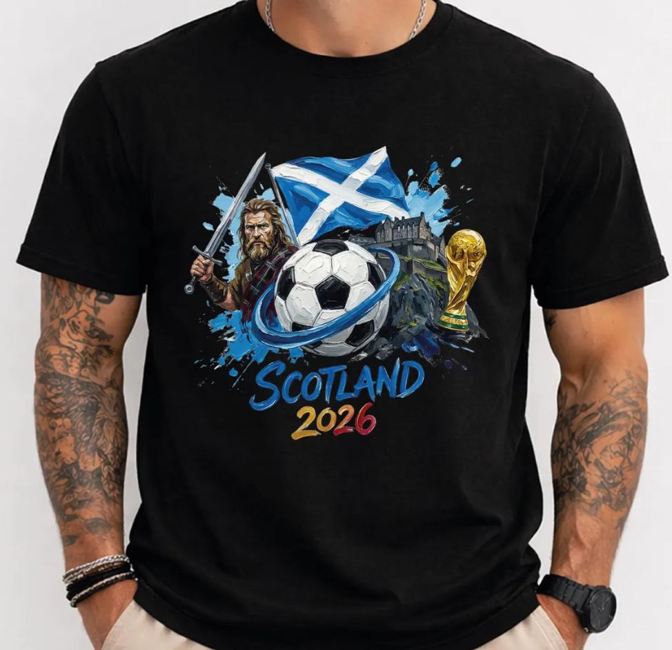 Scotland Football Shirt Brave Warrior Soccer Tee 2026 Scottish Flag Graphic T Shirt Cool Fan Gift Streetwear Style Unisex