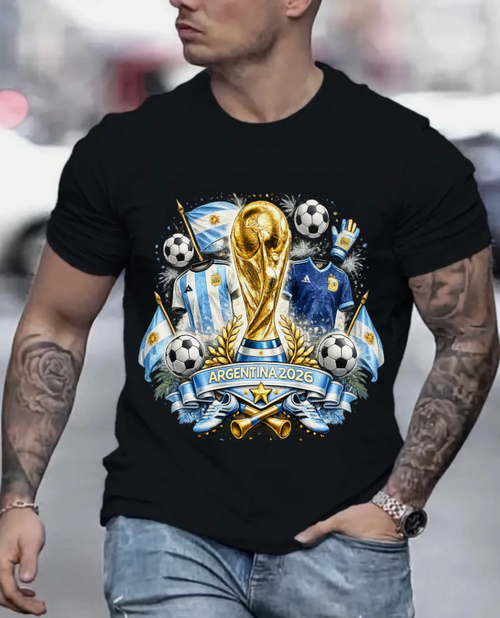 2026 World Cup Fan Tee American Flag Football T-Shirt Argentina football team