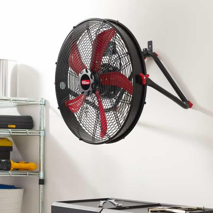 Hyper Tough 20-Inch HV Sealed Motor Drum Fan with 3-Speed Control, Wall Mountable