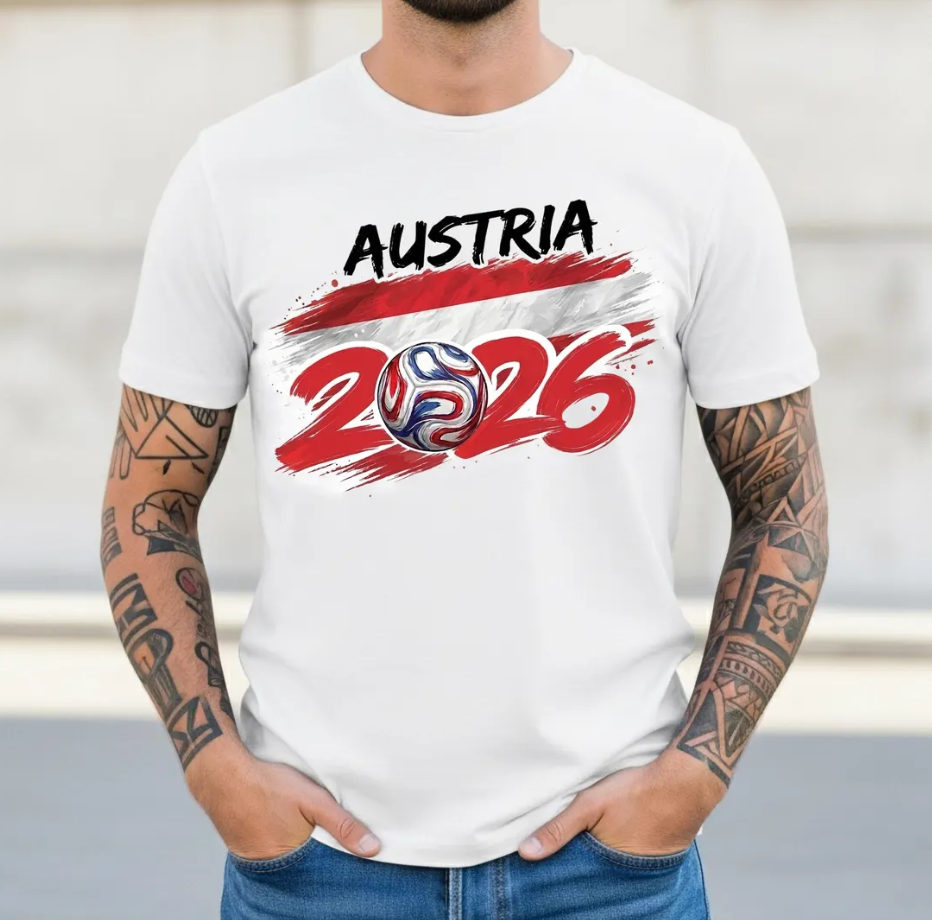 Austria 2026 Soccer Shirt, Global Soccer 2026 Austria T-shirt, Das Team Fan Gift, Austria Flag Football Tee, Soccer Lover Tee,Austrian Pride