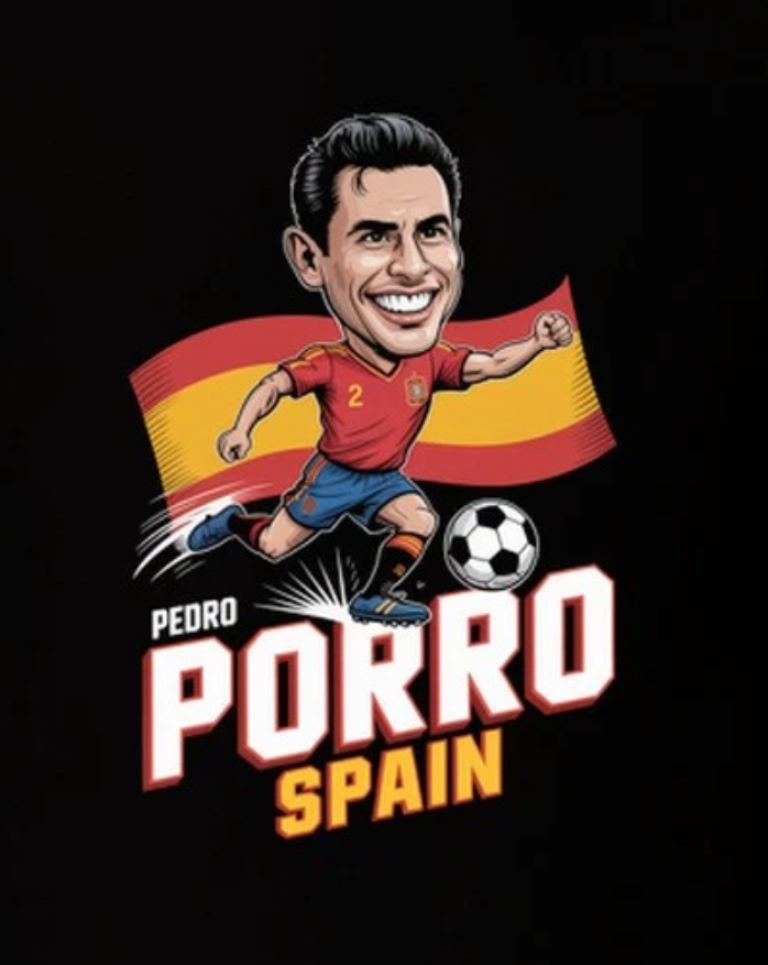 Pedro Porro Spain Defender World Cup Soc T Shirt