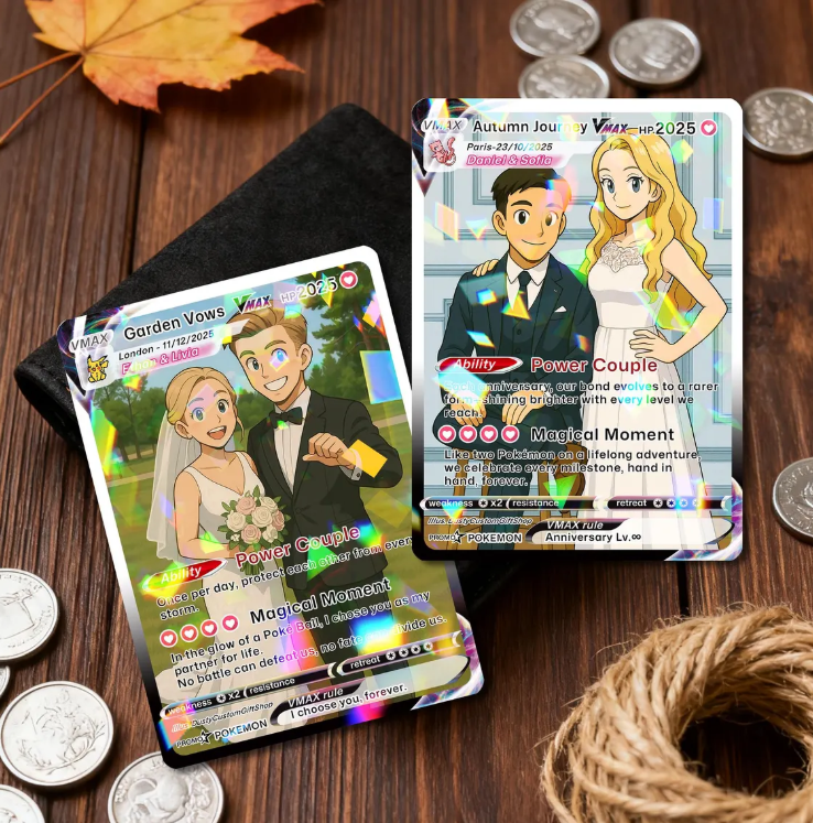 Personalized Poke Anniversary Card, Custom Wedding Photo Keepsake, Personalized Anniversary Gifts, Custom Card for Couple, Unique Love Card