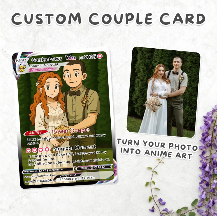 Personalized Poke Anniversary Card, Custom Wedding Photo Keepsake, Personalized Anniversary Gifts, Custom Card for Couple, Unique Love Card