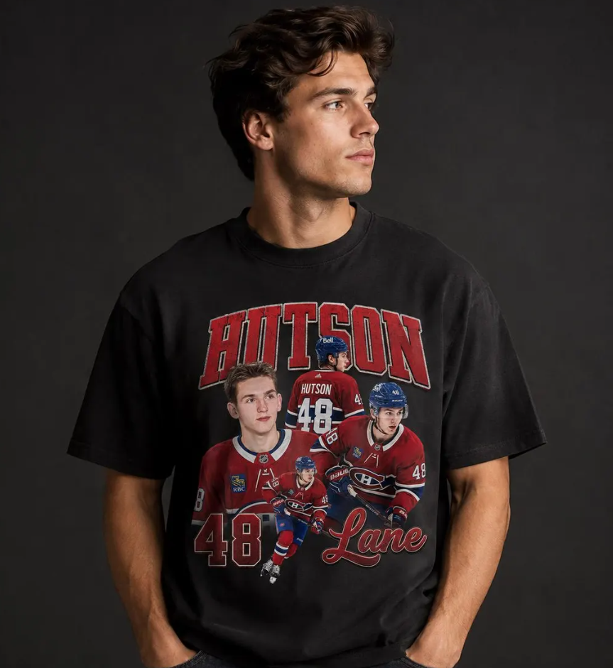 Lane Hutson Hockey Players T-Shirt Vintage Team Portrait,  Jersey Fan Tee