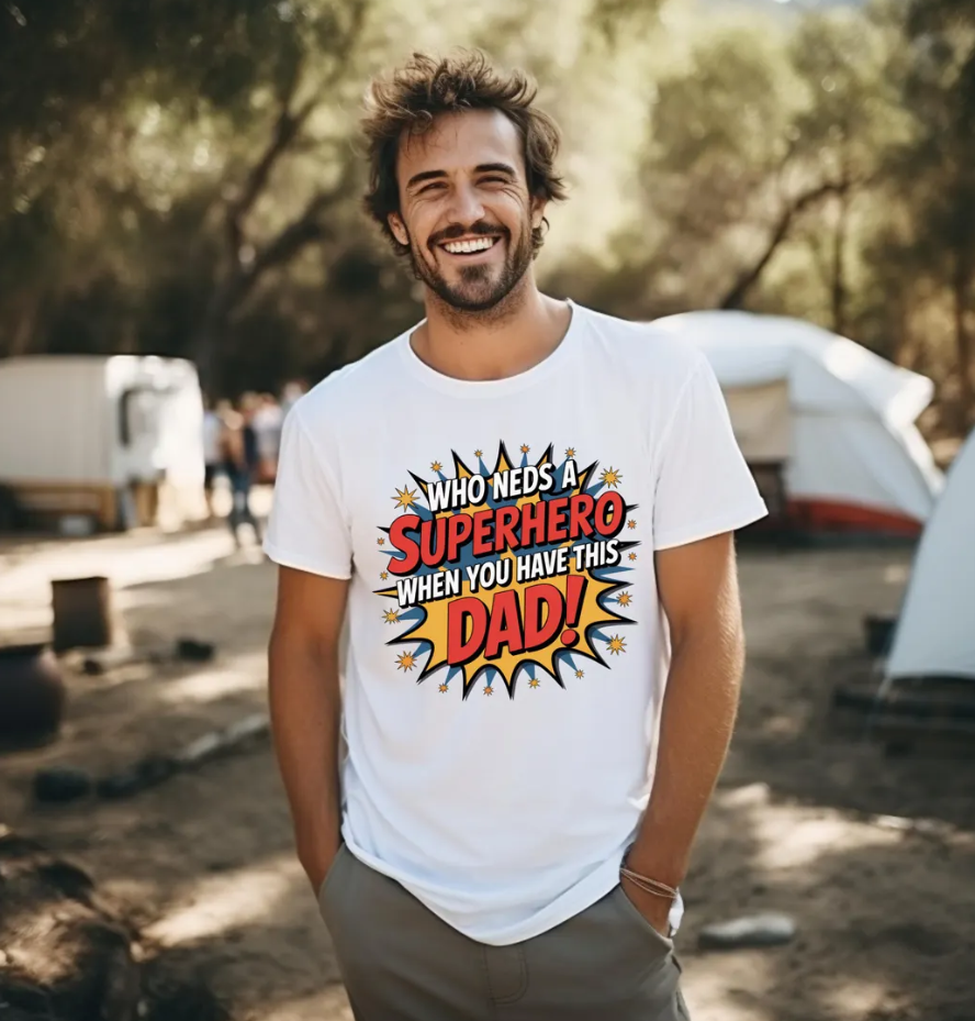Super Hero Dad T-Shirt – Father’s Day Gift for Dad – Funny Super Dad Hero Tee