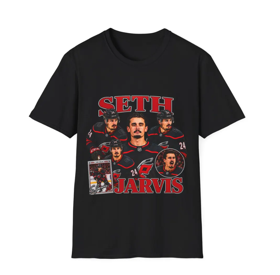 Seth Jarvis Hockey Player T-Shirt NHL Canes Fan Shirt, Carolina Hurricanes