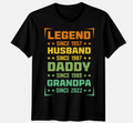 Personalised Mens Legend Husband Daddy Grandpa Funny Fathers Day T-Shirt Tee