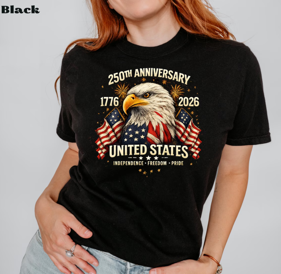 250th Anniversary United States Shirt, Patriotic Eagle T-Shirt, America 1776–2026 Tee, Independence Day USA Shirt