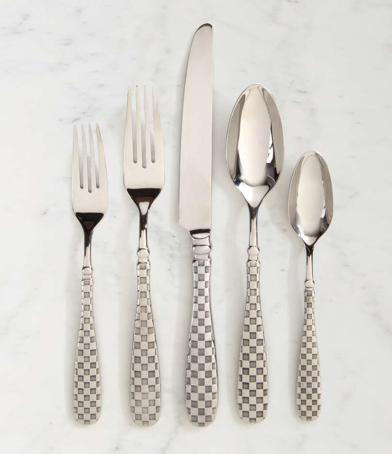 MacKenzie-Childs Check 5-Piece Flatware Sets - Silver