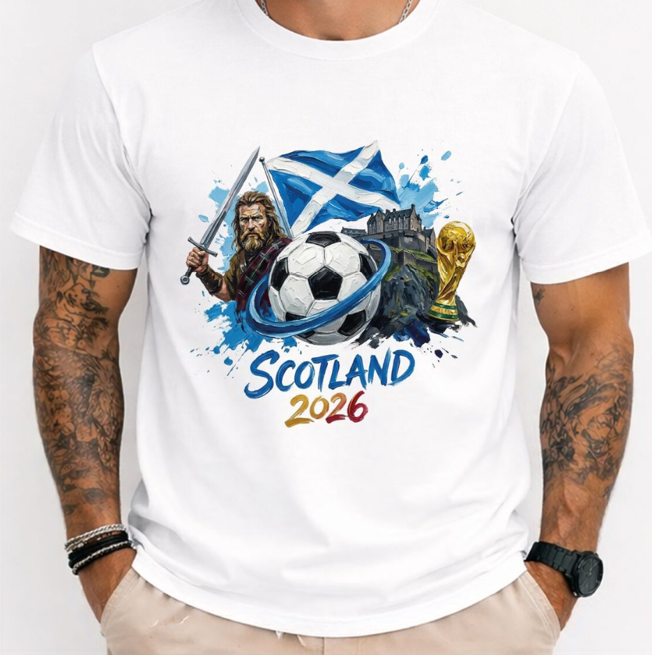 Scotland Football Shirt Brave Warrior Soccer Tee 2026 Scottish Flag Graphic T Shirt Cool Fan Gift Streetwear Style Unisex
