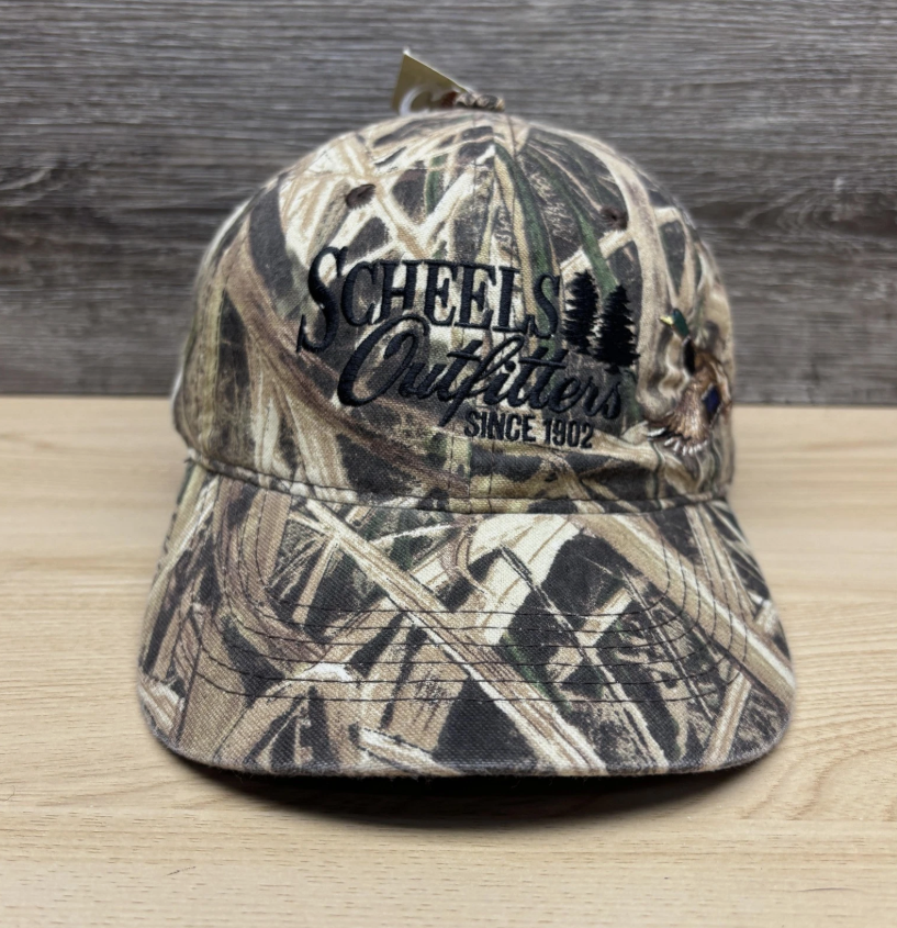 Scheels Outfitters Hat Cap Strap Back Mens OSFA Camo Duck Mossy Oak NWT