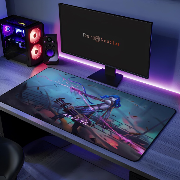Jinx Arcane Chaos Desk Mat - League of Legends Arcane-Inspired Play Mat