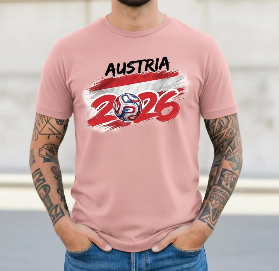 Austria 2026 Soccer Shirt, Global Soccer 2026 Austria T-shirt, Das Team Fan Gift, Austria Flag Football Tee, Soccer Lover Tee,Austrian Pride