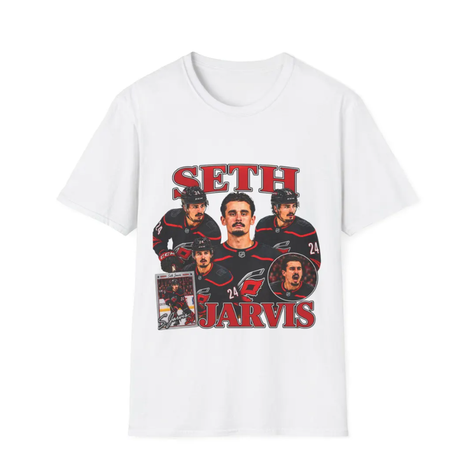 Seth Jarvis Hockey Player T-Shirt NHL Canes Fan Shirt, Carolina Hurricanes