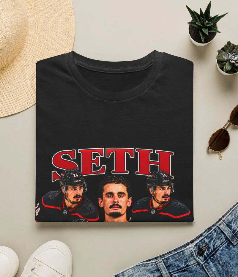 Seth Jarvis Hockey Player T-Shirt NHL Canes Fan Shirt, Carolina Hurricanes