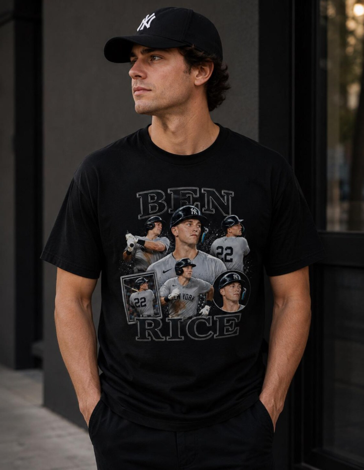 Ben Rice baseball collage T-Shirt player name tee, sports team design, NY Yankees shirt
