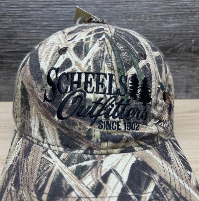 Scheels Outfitters Hat Cap Strap Back Mens OSFA Camo Duck Mossy Oak NWT