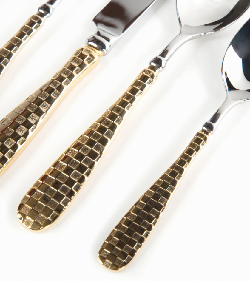 MacKenzie-Childs Check 5-Piece Flatware Sets - Silver