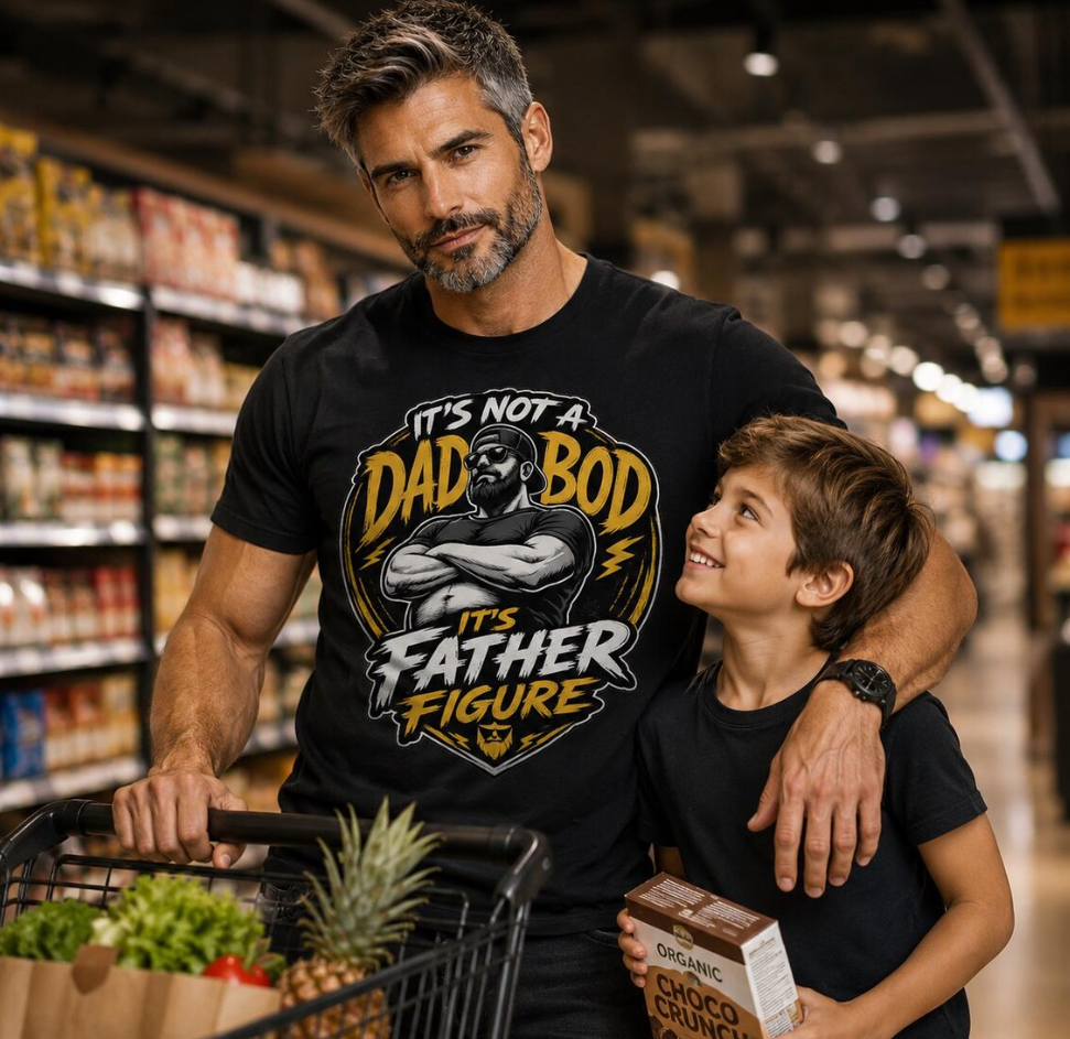 Father Figure Dad Bod Funny T-Shirt – Humorous Father’s Day Gift Tee for Dad