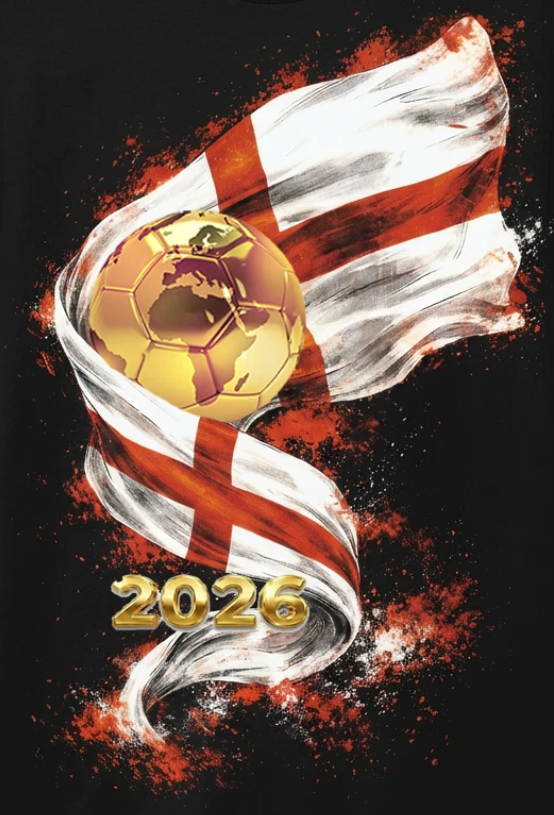 WC 2026 INSPIRED Cool Unisex Black T-Shirt - England