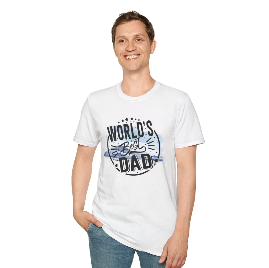 Worlds best dad shirt, gifts for dad, Fathers Day gift idea, awesome gift for dad, Unisex Softstyle T-Shirt