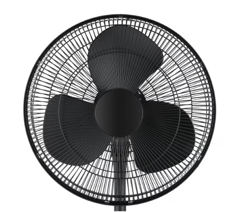 Pelonis 16-Inch Adjustable Pedestal Fan, 3-Speed Oscillating, Black, FS40-19MB